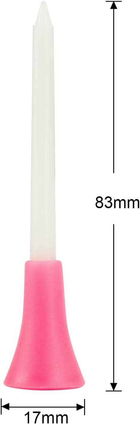 KOFULL 24 Pack Rubber Golf Tees, Glow in The Dark, 3 1/4 or 2 3/4 for Indoor Outdoor Training