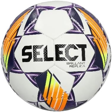 Select Brillant Replica V24 Soccer Ball, Unisex, White/Purple/Orange/Black, Size 5