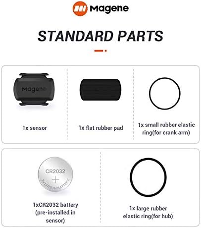 Magene Outdoor/Indoor Speed/Cadence Sensor, Wireless Bluetooth/Ant+ Bike Computer RPM Sensor for Cycling