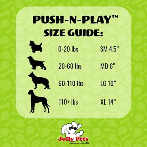 Jolly Pets Push-n-Play Ball Dog Toy, Medium, 6 Inches, Red (306 RD)