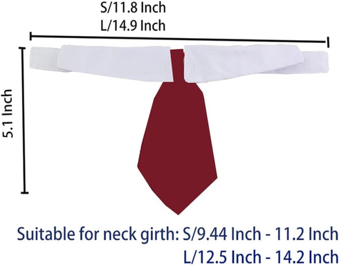 ANIAC Small Dog & Cat Wedding Collar - Formal Bow Tie for Puppy & Kitten (L, Red)