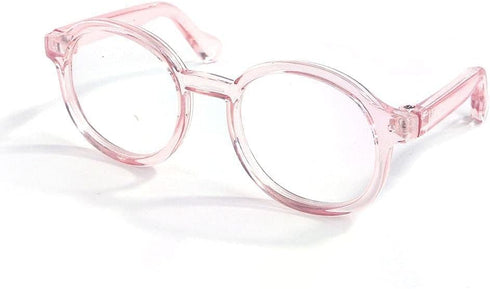 Retro Clear Lens Pet Dog Glasses, Transparent Sun Glasses for Small Dogs and Cats, Cosplay Accessories (Pink)