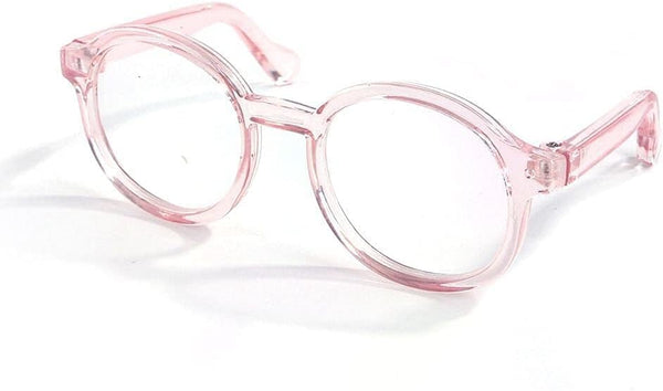Retro Clear Lens Pet Dog Glasses, Transparent Sun Glasses for Small Dogs and Cats, Cosplay Accessories (Pink)