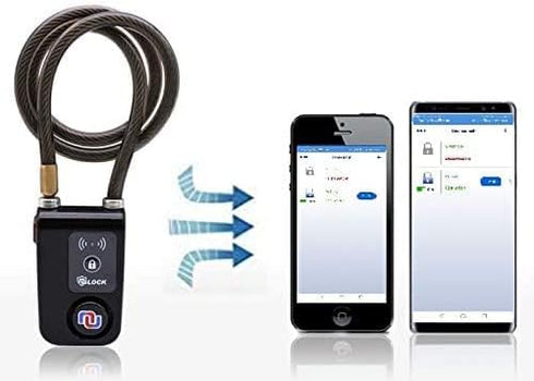 Nulock Keyless Bluetooth Bike Lock - IP44 Splash-Proof with 110db Alarm, 24-inch Braided Steel Cable