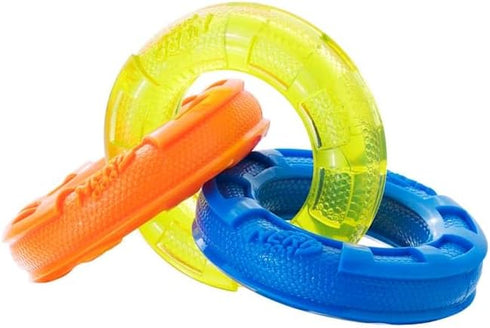 Nerf Dog 7.5in Rubber Tug Toy, Lightweight Durable Water Resistant Dog Toy for Small Dogs, Single Unit,