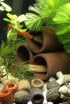 Ceramic Fish Tank Accessories, 2 pcs Fish House Hideout, Swim Holes Aquatic Cave for Freshwater and Saltwater