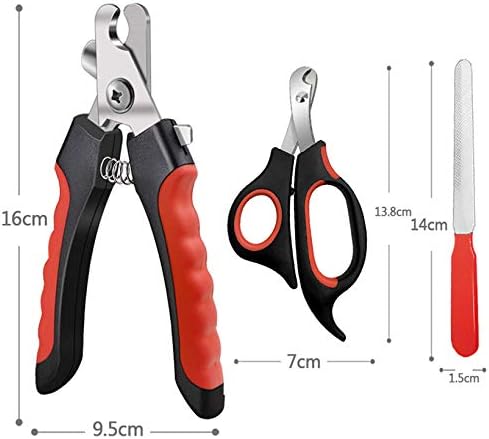 Pet Nail Clippers and Trimmers Set, Safety Guard to Avoid Over Cutting, Razor Sharp Blades Grooming Tool for All Dogs