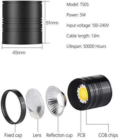 LED Aquarium Light for Freshwater Fish Tank - Vivarium Terrarium Spotlight with 3 Colors 3000K, 4000K, 6000K for