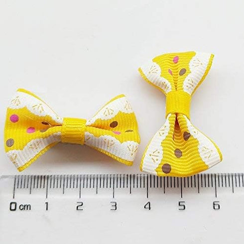 Chenkou Craft 50pcs/25pairs Puppy Yorkie Dog Hair Bows, Rubber Band Pet Grooming Products, Mix Colors & Patterns
