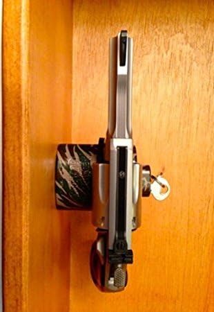 BedSide GunLock Gun Safe Storage Trigger Lock for Guns Pistol Rifles Handguns & Shotguns - Quick Access Mount