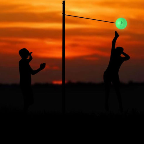Portable Tetherball-Glow in The Dark Replacement Tether Ball with Carabiner, Ball Pump with Needle for Kids and Adults