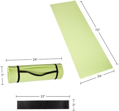 Wakeman Resistance Bands with 1/4in Yoga Mat