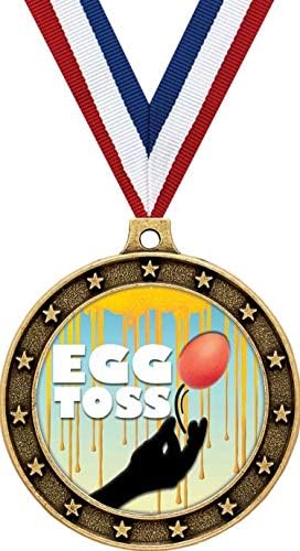 Gold Egg Toss Medals - 2.5" Egg Toss Award Medals