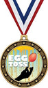 Gold Egg Toss Medals - 2.5" Egg Toss Award Medals