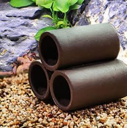 Ceramic Fish Tank Accessories, 2 pcs Fish House Hideout, Swim Holes Aquatic Cave for Freshwater and Saltwater
