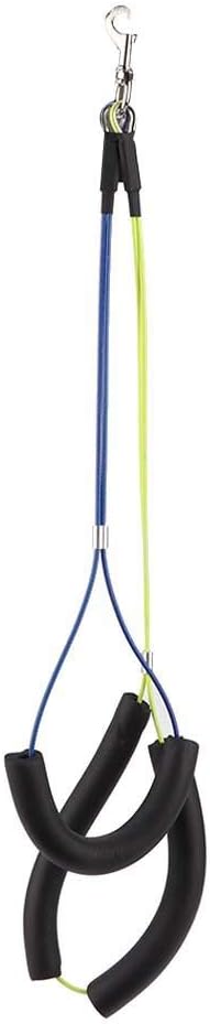 Oumefar Adjustable Pet Grooming Leash - No-Sit Haunch Holder Restraint for Dogs Cats Grooming Table Arm (Yellow+Blue)