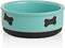 Sweejar Ceramic Dog Bowls with Bone Pattern, 16 Fl Oz Pet Bowl for Small Dogs, New Turquoise