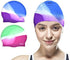 Silicone Swim Caps, 2 Pack Durable Comfortable Adult Swimming Cap for Short Hair and Long Hair