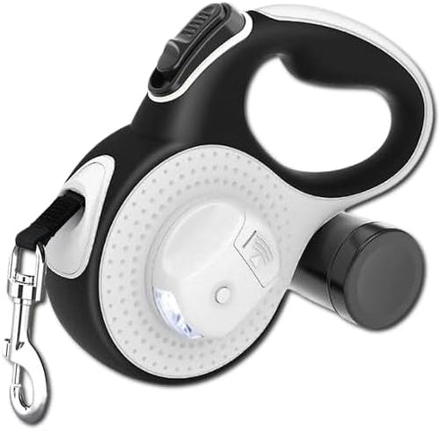 Best Dog Supplies 4-in-1 Anti Pull Retractable Dog Leash 26ft with Flashlight and Poop Bag Dispenser for Medium Large