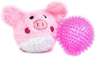 Pricklets Pig Premium Plush Dog Toy, Interactive Removable Spiky Ball