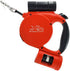 Retractable Dog Leash with Flashlight, Dispenser, and Poop Bag for Small, Medium Dogs and Cats, 360° Tangle-Free (Red)
