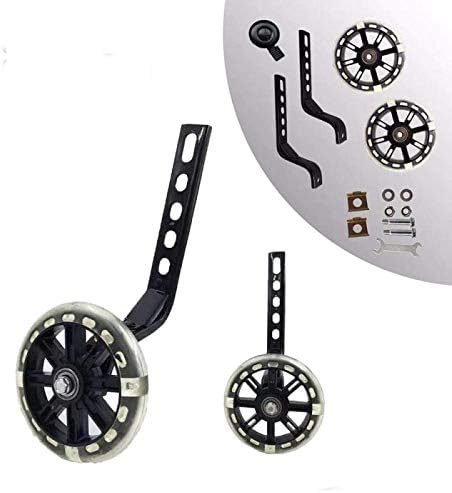 Training Wheels Bicycle Stabiliser Kit, Flash Mute Wheel for Bikes of 12-20 Inch, 1 Pair