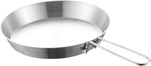 Vaveren Stainless Steel Camping Fry Pan Cookware Foldable Handle Easy to Clean