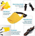 LUCKYPAW Dog Muzzle, Soft Duck Silicone Mouth Cover with Adjustable Strap for Small Medium Dogs, Yellow, S