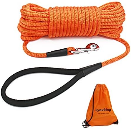 lynxking Long Check Cord Dog Leash, Heavy Duty Training Tracking Line for Small Medium Large Dogs, 10ft 15ft 30ft 50ft