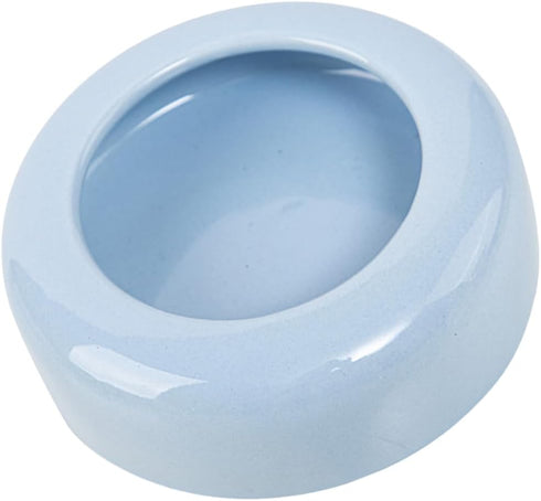 TEHAUX 1PC Ceramic Pet Bowl - Flat Water Bowl Feeder for Dogs Cats Exotic Shorthair (Sky-Blue)