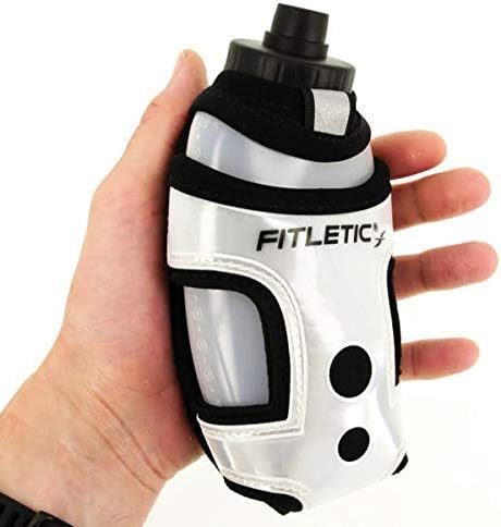 Fitletic HydraPocket Handheld Water Bottle Carrier in Silver and Black
