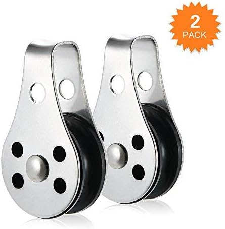 Lixada 2PCS Stainless Steel Pulley Blocks for Kayak Canoe Boat Anchor Trolley Kit