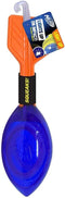 Nerf Dog 12in TPR LED and Squeak Vortex Dog Toy Football - Orange/Blue