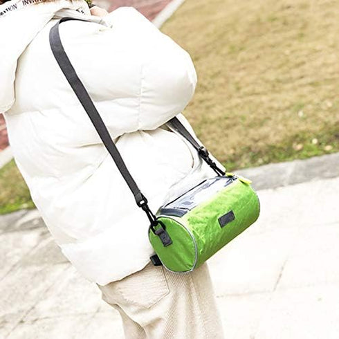 Waterproof Bicycle Handlebar Bag with Transparent Pouch and Adjustable Strap, High-capacity Cycling Front Pack (Green)