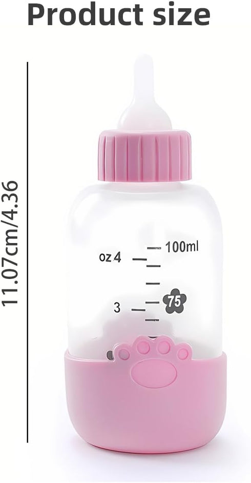 Pet Feeding Bottle Kit with Mini Nipples for Kittens and Puppies - Pink