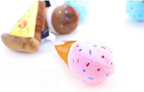 Generic Dog Plush Squeaky Toys Fruit & Dessert Series, Soft Chew Toys for Small, Medium & Large Dogs, Interactive