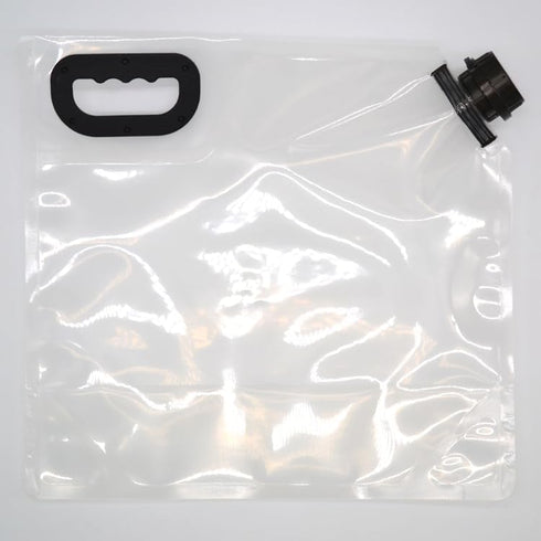 FUJIDENSO 4 Pack 1.3 5 Gallon Liter Food Grade Drink Carrier Water Pouch with Tamper-Evident Cap, Freezable Collapsible