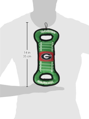 Pets First NCAA Football Field DOG TOY with Squeaker - GEORGIA BULLDOGS for Tug, Toss, and Fetch
