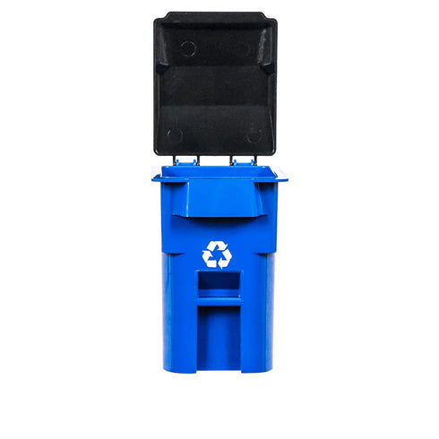 Set 4 of Mini Trash & Recycling Cans with Lid & Wheels for Wrestling Action Figures