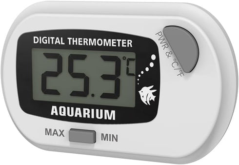 Stick-On Fish Tank Thermometer, Digital Reptile Thermometer with MAX/MIN LCD Display for Aquarium and Terrarium