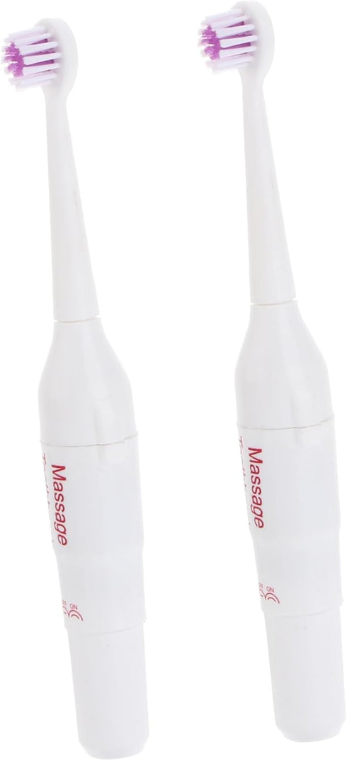 FOMIYES 2 Pack Electric Pet Toothbrush Safe Gentle on Gums Portable for