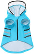 Wizland Reflective Dog Raincoat, Lightweight Waterproof Rain Jacket with Hood for Puppies, Blue L