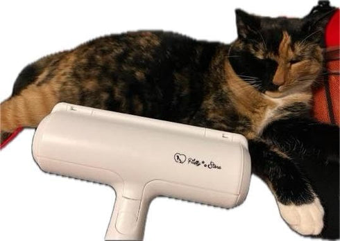 Pet Hair Remover and Reusable Lint Roller, Fluffy Paws Cat and Dog Hair Remover for Furniture and Carpet