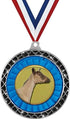Dairy Goat Black Trellis Medal Silver, 2.5" Goat Prizes, Kids Goat Trophy
