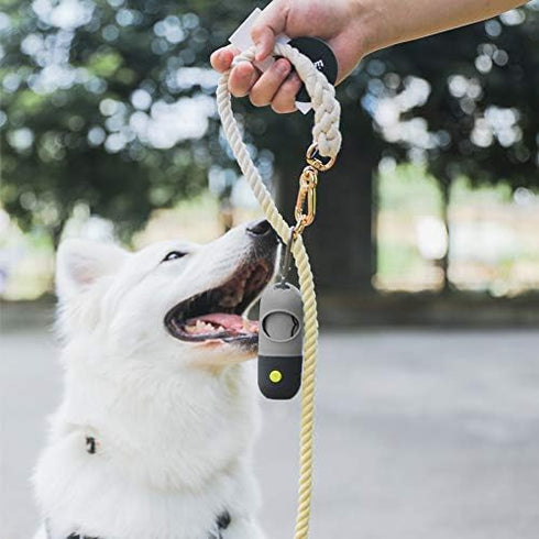 Dog Poop Bag Dispenser with Built-in LED Flashlight and Metal Clip for Leash, Pet Waste Bag Holder, Dog Walking