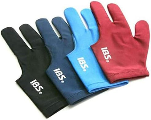 IBS Three Fingers Billiard Gloves, Snooker Cue Professional, 4 Colors (Spandex)