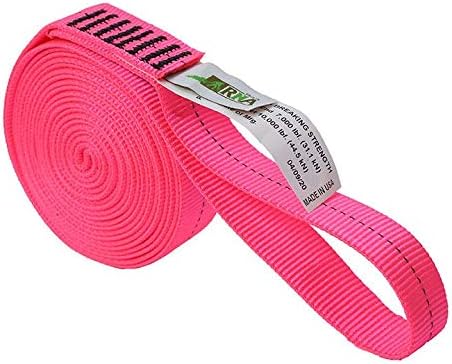 Nylon Loop Runners, 1-Inch Tubular Nylon Webbing, Professional Safety Equipment for Arborist, Climbing, Hot Pink