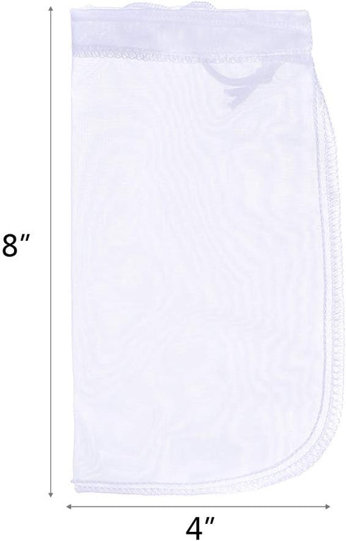 ALEGI 180 Micron Fine Mesh Bag - 8" x 4" Small Resin Filter Media Bags for Fish Tank (4 Pcs)