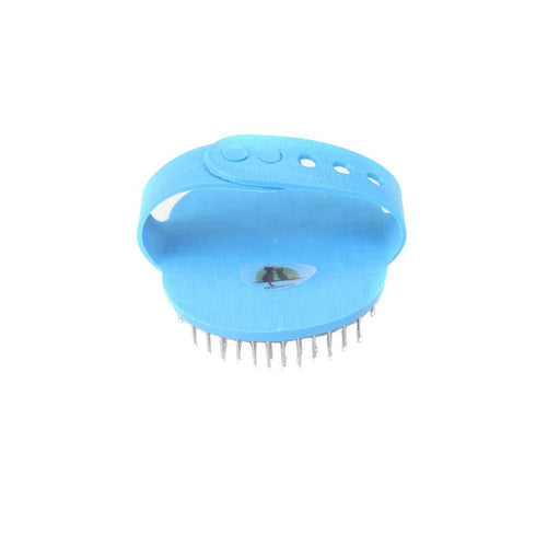 Emours Dog Grooming Brush, Pet Shampoo Bath Brush, Soothing Massage Rubber Comb with Adjustable Ring Handle for Dogs