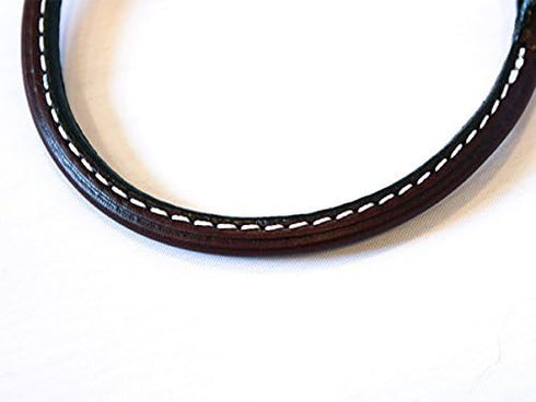 Leather Martingale Dog Collar Rolled - 24 - Burgundy